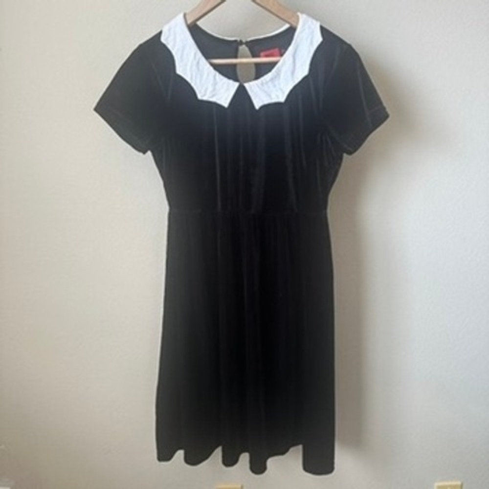 Iron Fist Bat Royalty by Ash Costello Black Velvet Collar Dress Size L Hot Topic